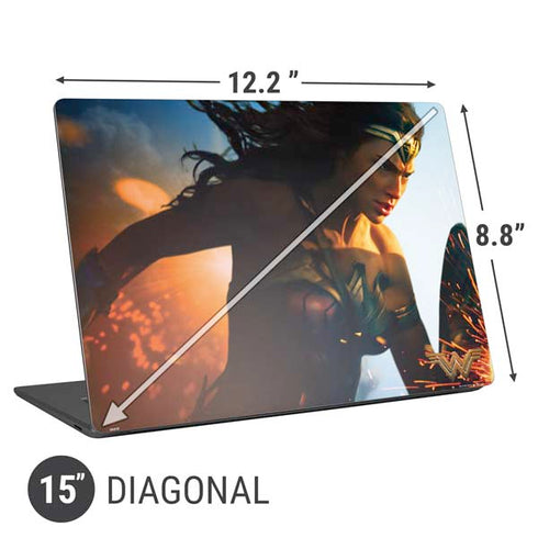 DC Comics Wonder Woman Action Pose Poster Universal Laptop 15in (12.2 x 8.8in) Skin